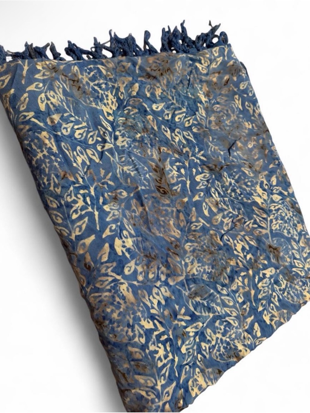 Blue and black large Patterned wrap or light weight beach blanket